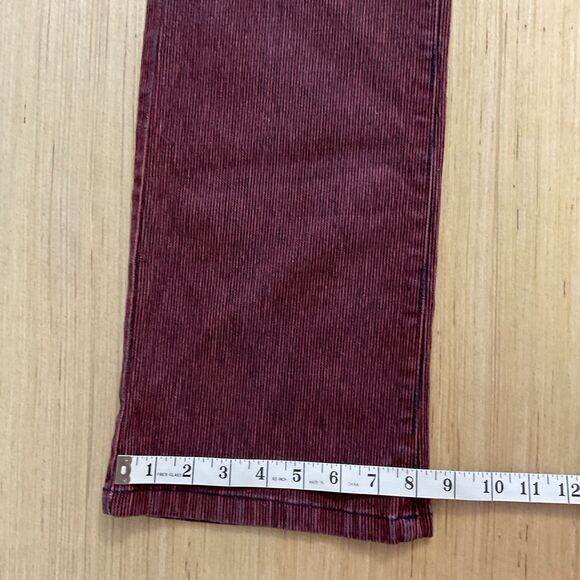 DG2 by Diane Gilman Jeans Women Size 14 Red Pinstriped Flat Front Wide Leg Logo - Picture 7 of 7